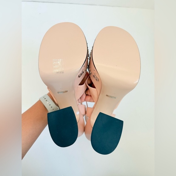 Gucci Pink Leather GG logo studded Platform Janaya high Heel sandals EU 42 - Picture 11 of 15